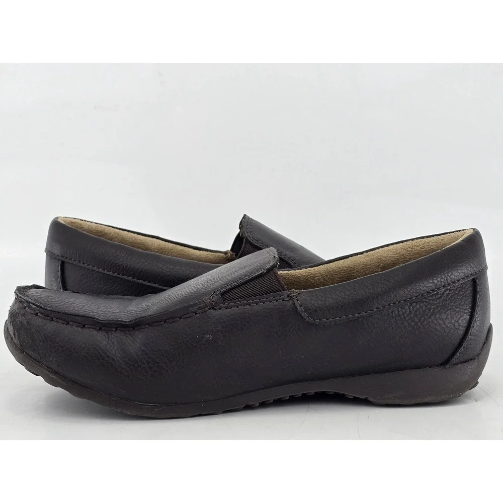 The Children's Place Loafers Boys Size 3 Brown Faux Leather Slip On -Good